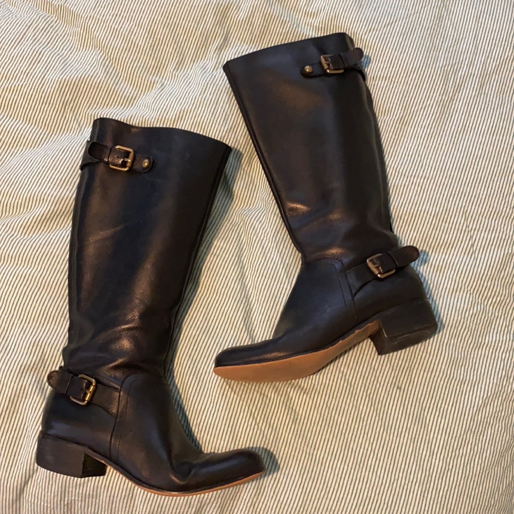 Black leather boots 8.5